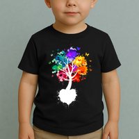 Bright Colorful Painted Butterfly Tree Toddler T-Shirt