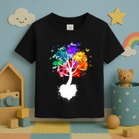 Bright Colorful Painted Butterfly Tree Toddler T-Shirt