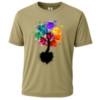 Bright Colorful Painted Butterfly Tree Performance Shirt