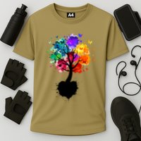 Bright Colorful Painted Butterfly Tree Performance Shirt