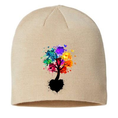 Bright Colorful Painted Butterfly Tree Sustainable Beanie