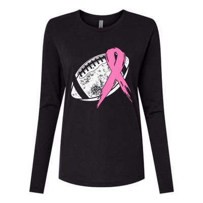 Breast Cancer Pink Ribbon Football Awareness Costume Womens Cotton Relaxed Long Sleeve T-Shirt