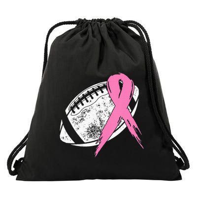 Breast Cancer Pink Ribbon Football Awareness Costume Drawstring Bag