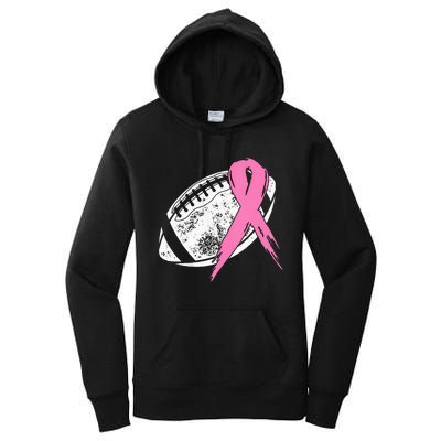 Breast Cancer Pink Ribbon Football Awareness Costume Women's Pullover Hoodie