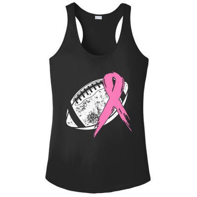 Breast Cancer Pink Ribbon Football Awareness Costume Ladies PosiCharge Competitor Racerback Tank