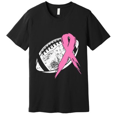 Breast Cancer Pink Ribbon Football Awareness Costume Premium T-Shirt
