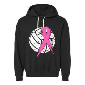 breast cancer pink ribbon volleyball awareness costume Garment-Dyed Fleece Hoodie