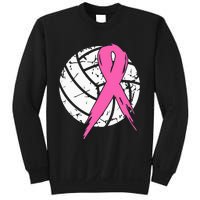 breast cancer pink ribbon volleyball awareness costume Sweatshirt