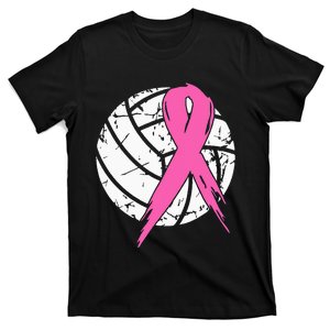 breast cancer pink ribbon volleyball awareness costume T-Shirt