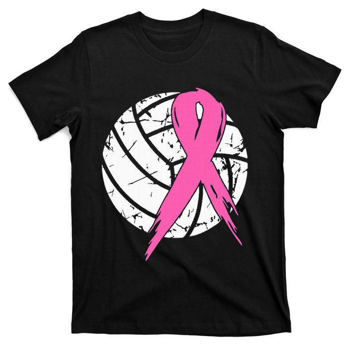 breast cancer pink ribbon volleyball awareness costume T-Shirt