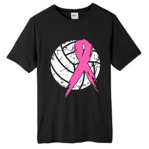 breast cancer pink ribbon volleyball awareness costume Tall Fusion ChromaSoft Performance T-Shirt