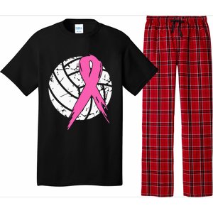 breast cancer pink ribbon volleyball awareness costume Pajama Set