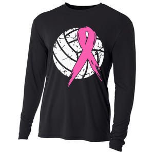 breast cancer pink ribbon volleyball awareness costume Cooling Performance Long Sleeve Crew