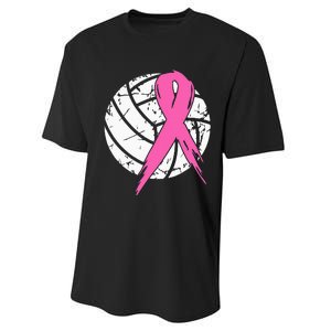 breast cancer pink ribbon volleyball awareness costume Performance Sprint T-Shirt