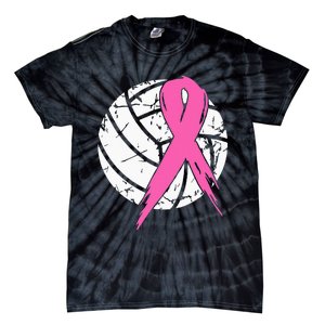 breast cancer pink ribbon volleyball awareness costume Tie-Dye T-Shirt