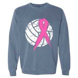 breast cancer pink ribbon volleyball awareness costume Garment-Dyed Sweatshirt