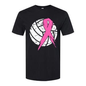 breast cancer pink ribbon volleyball awareness costume Softstyle CVC T-Shirt