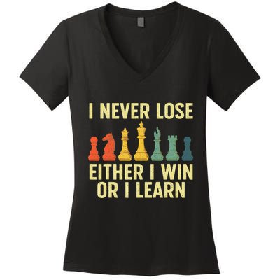 Best Chess Player Board Game Chess Lover Women's V-Neck T-Shirt