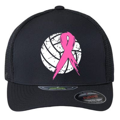 Breast Cancer Pink Ribbon Volleyball Awareness Costume Flexfit Unipanel Trucker Cap