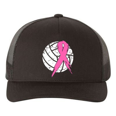 Breast Cancer Pink Ribbon Volleyball Awareness Costume Yupoong Adult 5-Panel Trucker Hat