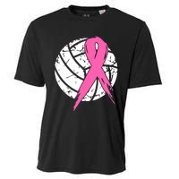 Breast Cancer Pink Ribbon Volleyball Awareness Costume Cooling Performance Crew T-Shirt