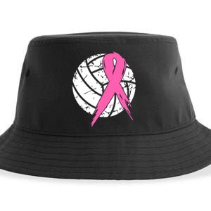 Breast Cancer Pink Ribbon Volleyball Awareness Costume Sustainable Bucket Hat