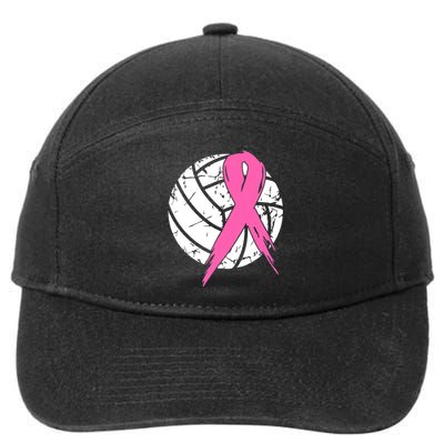 Breast Cancer Pink Ribbon Volleyball Awareness Costume 7-Panel Snapback Hat