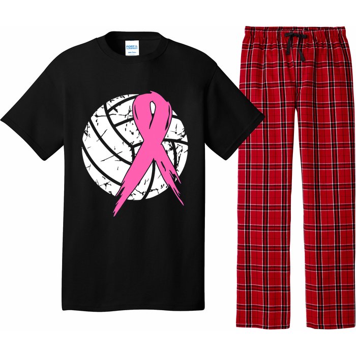 Breast Cancer Pink Ribbon Volleyball Awareness Costume Pajama Set