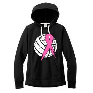 Breast Cancer Pink Ribbon Volleyball Awareness Costume Women's Fleece Hoodie