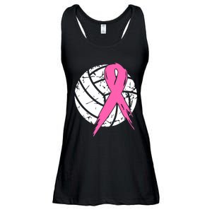 Breast Cancer Pink Ribbon Volleyball Awareness Costume Ladies Essential Flowy Tank