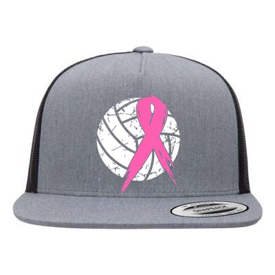 Breast Cancer Pink Ribbon Volleyball Awareness Costume Flat Bill Trucker Hat