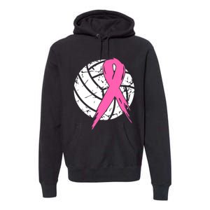 Breast Cancer Pink Ribbon Volleyball Awareness Costume Premium Hoodie