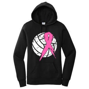 Breast Cancer Pink Ribbon Volleyball Awareness Costume Women's Pullover Hoodie