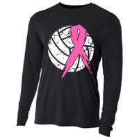 Breast Cancer Pink Ribbon Volleyball Awareness Costume Cooling Performance Long Sleeve Crew