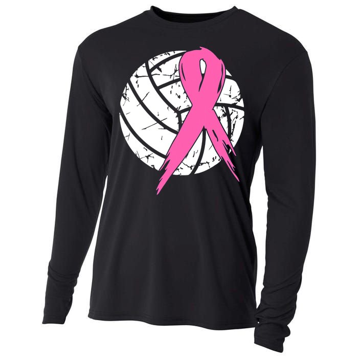 Breast Cancer Pink Ribbon Volleyball Awareness Costume Cooling Performance Long Sleeve Crew