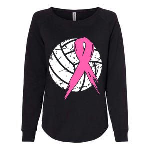 Breast Cancer Pink Ribbon Volleyball Awareness Costume Womens California Wash Sweatshirt