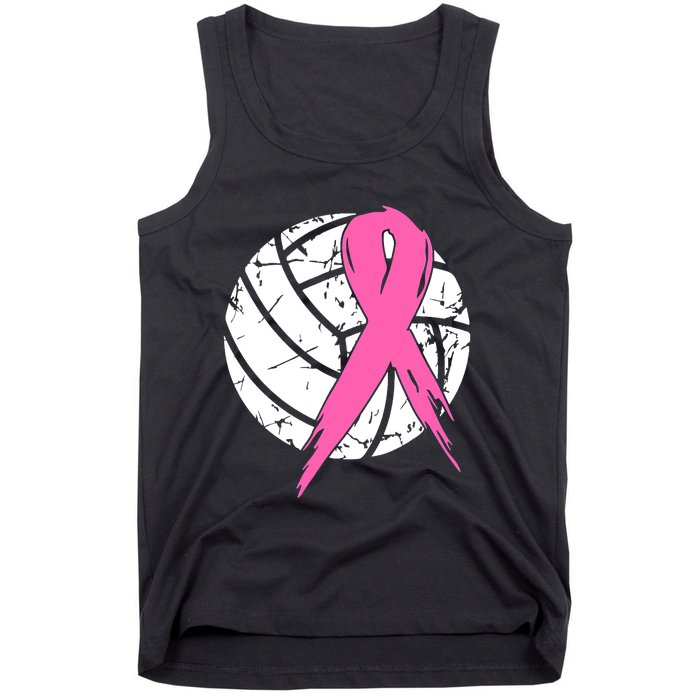 Breast Cancer Pink Ribbon Volleyball Awareness Costume Tank Top