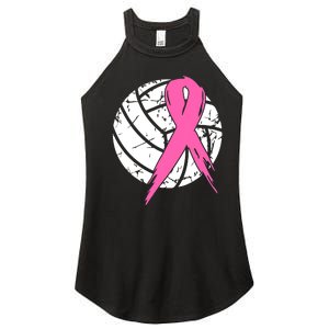 Breast Cancer Pink Ribbon Volleyball Awareness Costume Women's Perfect Tri Rocker Tank