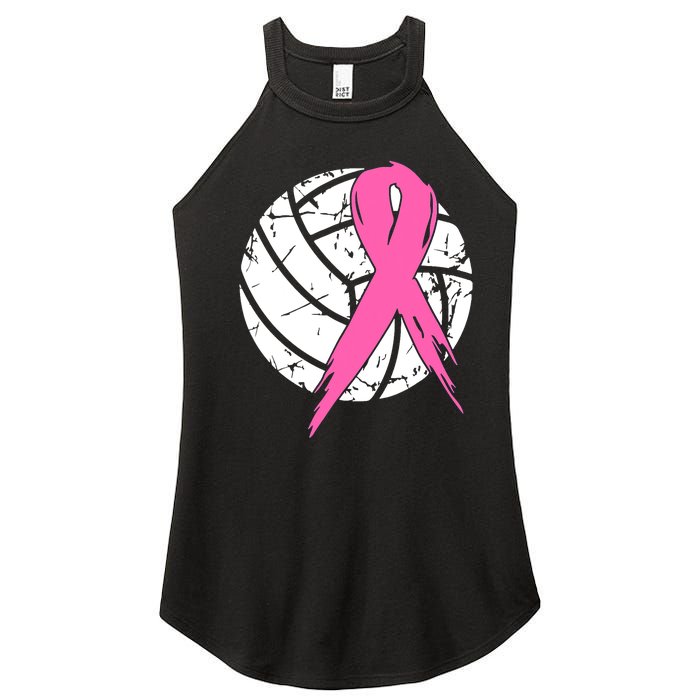 Breast Cancer Pink Ribbon Volleyball Awareness Costume Women's Perfect Tri Rocker Tank