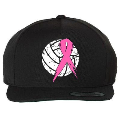 Breast Cancer Pink Ribbon Volleyball Awareness Costume Wool Snapback Cap