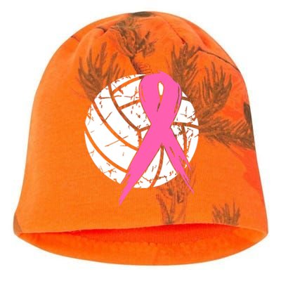 Breast Cancer Pink Ribbon Volleyball Awareness Costume Kati - Camo Knit Beanie