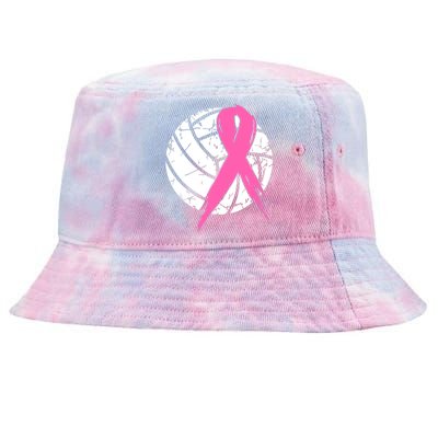 Breast Cancer Pink Ribbon Volleyball Awareness Costume Tie-Dyed Bucket Hat