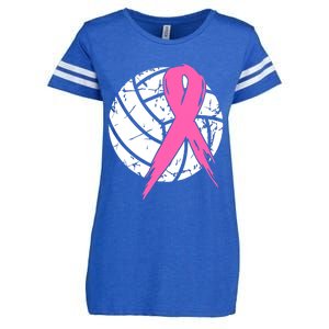 Breast Cancer Pink Ribbon Volleyball Awareness Costume Enza Ladies Jersey Football T-Shirt