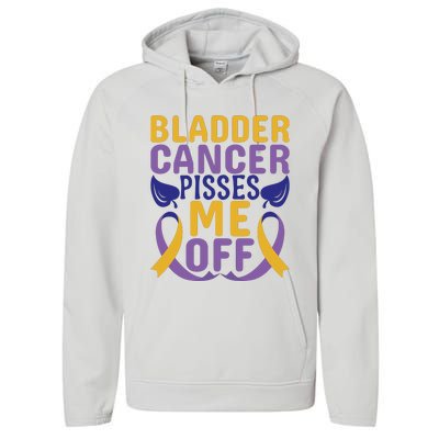 Bladder Cancer Pisses Me Off Breast Cancer Awareness Performance Fleece Hoodie