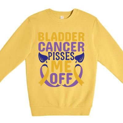 Bladder Cancer Pisses Me Off Breast Cancer Awareness Premium Crewneck Sweatshirt