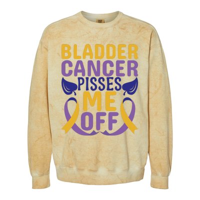 Bladder Cancer Pisses Me Off Breast Cancer Awareness Colorblast Crewneck Sweatshirt