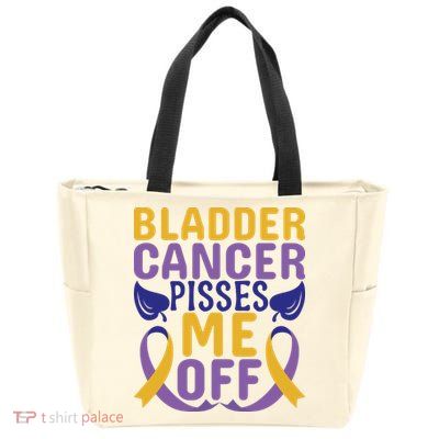 Bladder Cancer Pisses Me Off Breast Cancer Awareness Zip Tote Bag