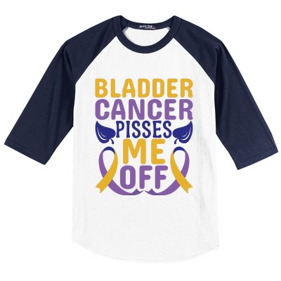 Bladder Cancer Pisses Me Off Breast Cancer Awareness Baseball Sleeve Shirt