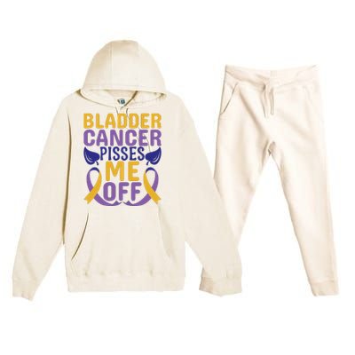 Bladder Cancer Pisses Me Off Breast Cancer Awareness Premium Hooded Sweatsuit Set