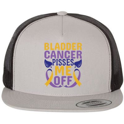 Bladder Cancer Pisses Me Off Breast Cancer Awareness Flat Bill Trucker Hat